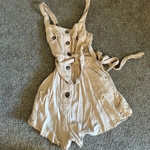 Japna Cream Button-Down Jumpsuit